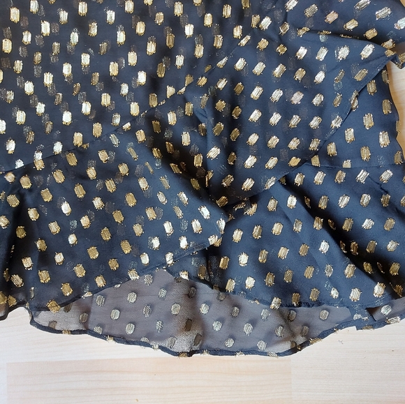 Banana Republic Black & Gold Metallic Ruffle Dress - Picture 5 of 10